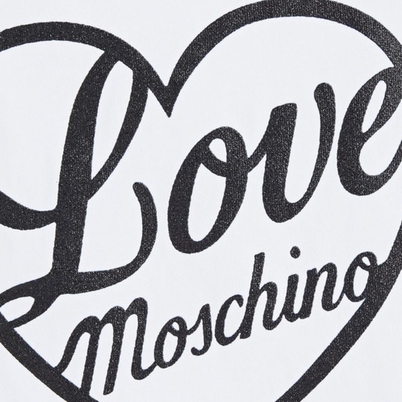 Authentic Love Moschino Faux Pearl Embellished Glittered Tee NWT - Picture 4 of 14